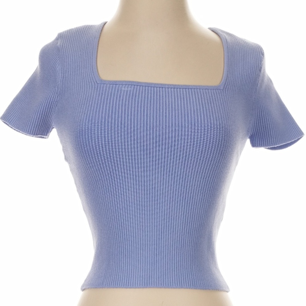 Abercrombie periwinkle ottoman square neck top